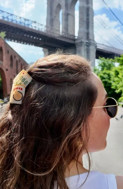 Solar Eclipse Hand Painted Mini Mahjong Claw Clip In Multi