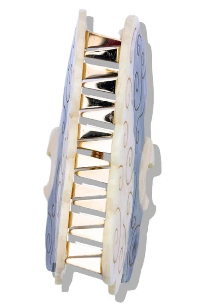 Solar Eclipse Hand Painted Celestial Moon Claw Clip In Multi