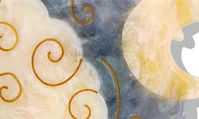 Solar Eclipse Hand Painted Celestial Moon Claw Clip In Multi