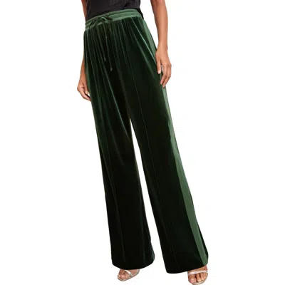 Friends Like These Velvet Wide Leg Pants In Green