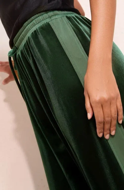 Friends Like These Velvet Wide Leg Pants In Green