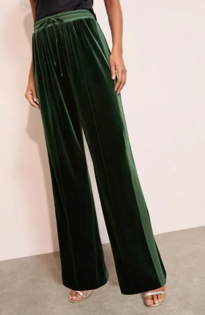 Friends Like These Velvet Wide Leg Pants In Green