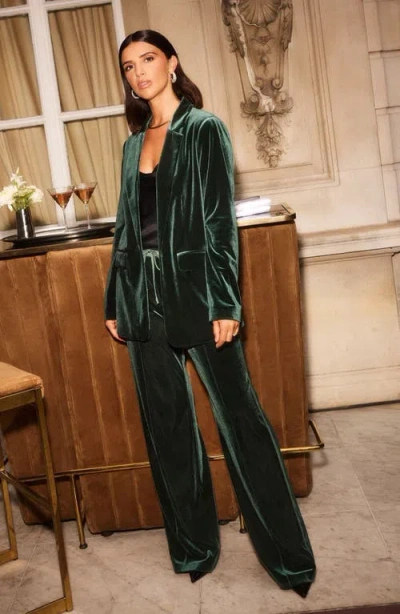 Friends Like These Velvet Wide Leg Pants In Green