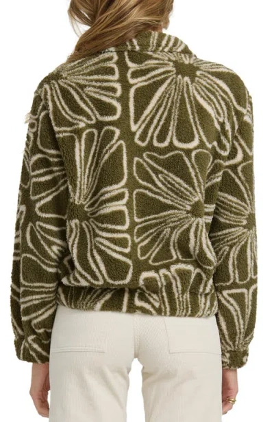 Billabong First Light Faux Shearling Jacket In Green