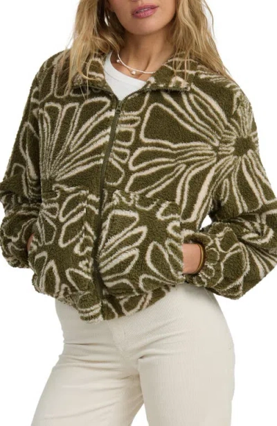 Billabong First Light Faux Shearling Jacket In Green