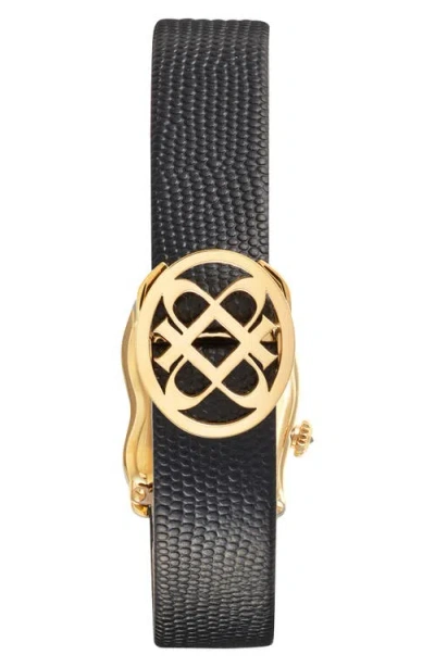 Pascal Mirage Lab Grown Diamond Leather Strap Watch, 22mm X 28mm In Black