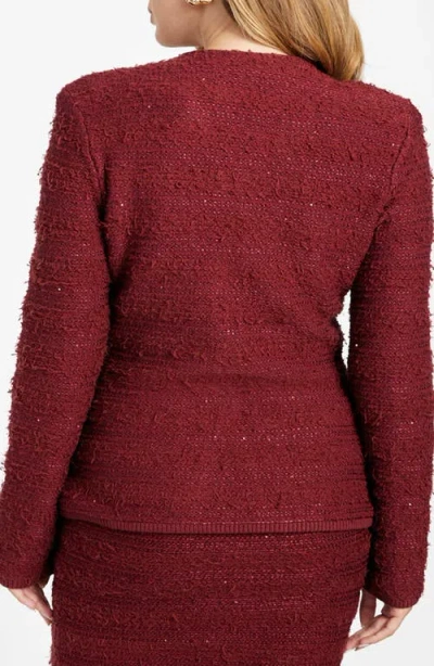 Marciano Clara Texture Cardigan In Burgundy