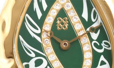 Pascal Paradoxe Lab Grown Diamond Leather Strap Watch, 30mm X 44mm In Green