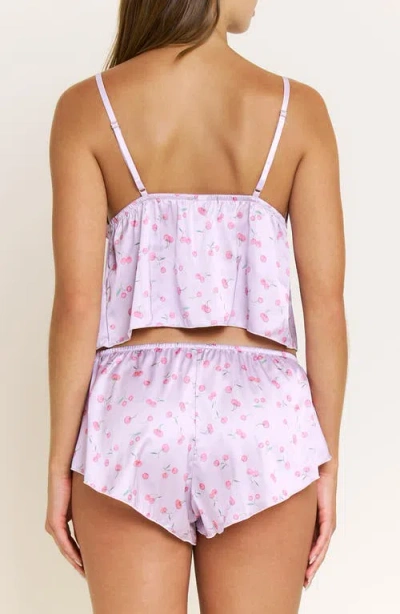 Honeydew Rowan Satin Camisole & Short Pajamas In Purple