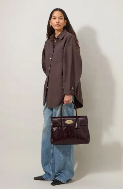 Mulberry Bayswater Patent Leather Handbag In Burgundy
