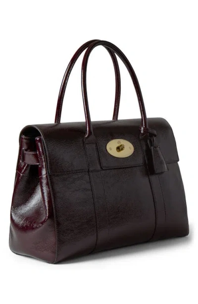 Mulberry Bayswater Patent Leather Handbag In Burgundy