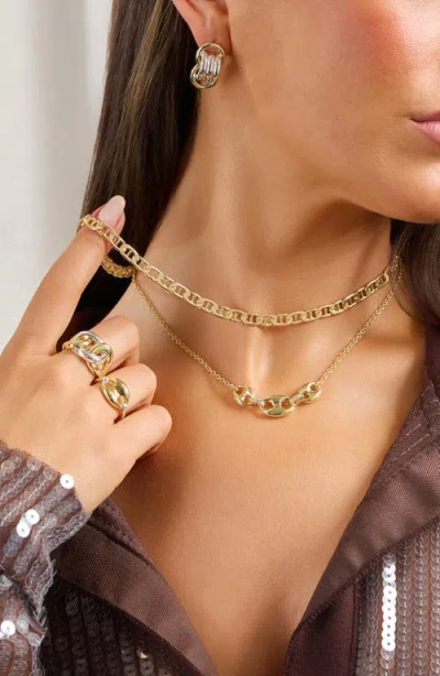 Athra Luxe Anchor Chain Choker Necklace In Gold