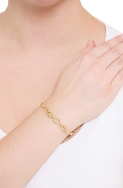Athra Luxe Luxe Mariner Graduated Link Bracelet In Gold