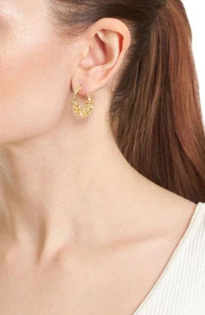 Athra Luxe Cubic Zirconia Wrap Hoop Earrings In Gold