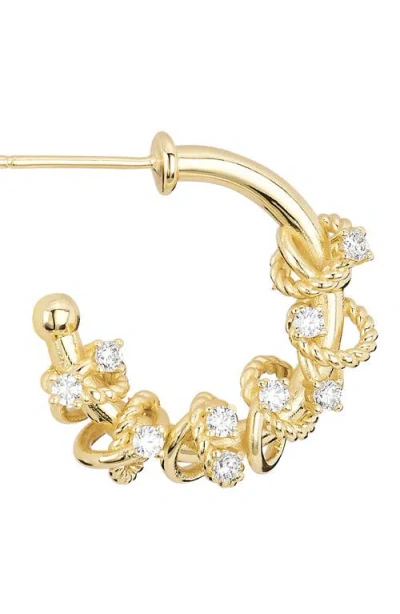 Athra Luxe Cubic Zirconia Wrap Hoop Earrings In Gold