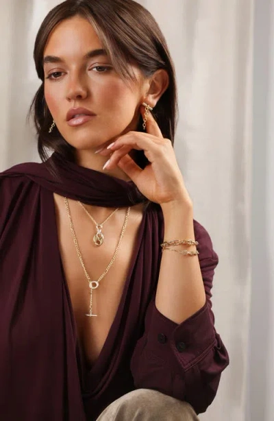 Athra Luxe Luxe Mariner Graduated Link Bracelet In Gold