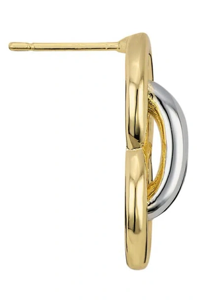 Athra Luxe Double Circle Drop Earrings In Gold