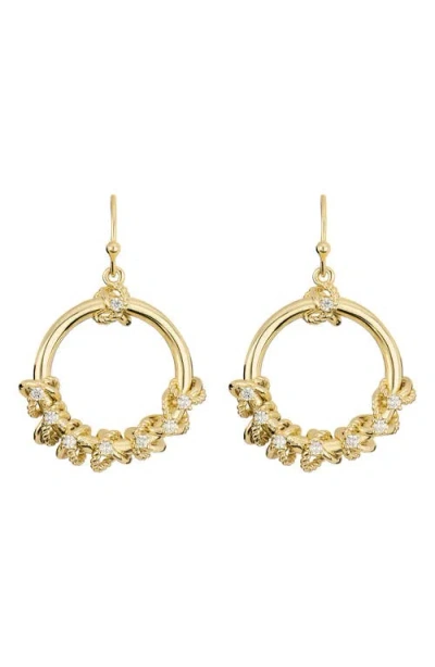 Athra Luxe Cubic Zirconia Frontal Hoop Earrings In Gold