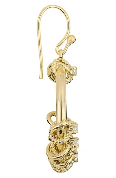 Athra Luxe Cubic Zirconia Frontal Hoop Earrings In Gold