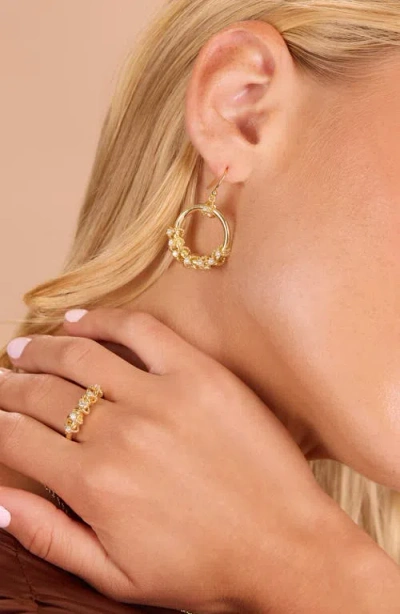 Athra Luxe Cubic Zirconia Frontal Hoop Earrings In Gold