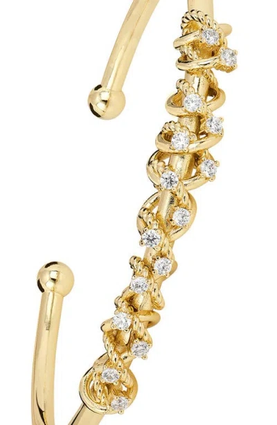 Athra Luxe Cubic Zirconia Wrap Cuff In Gold