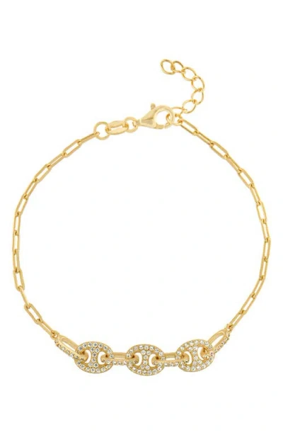 Athra Luxe Cubic Zirconia Mariner Link Bracelet In Gold