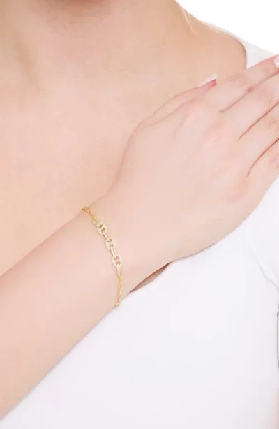 Athra Luxe Cubic Zirconia Mariner Link Bracelet In Gold