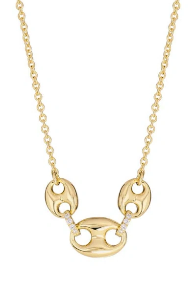 Athra Luxe Pavé Bold Mariner Chain Necklace In Gold