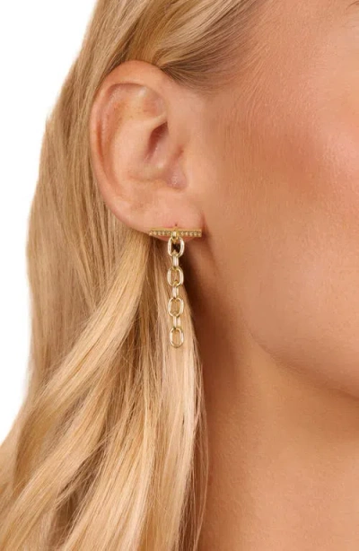 Athra Luxe Pavé Toggle Drop Earrings In Gold