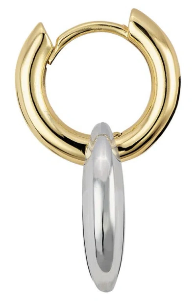 Athra Luxe Two-tone Puffy Mariner Hoop Earrings In Gold