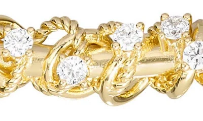 Athra Luxe Cubic Zirconia Knot Pendant Necklace In Gold