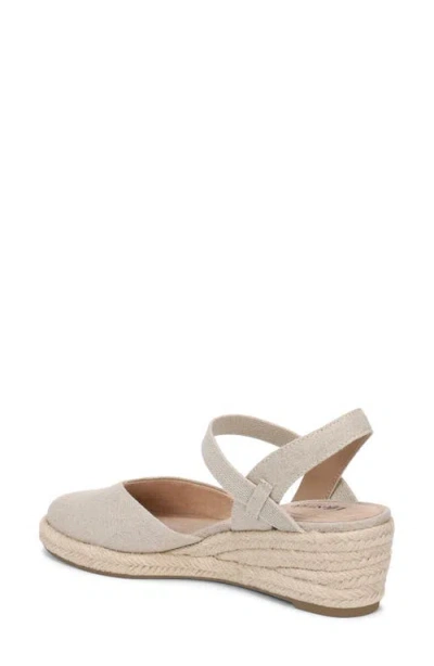 Lifestride Pilar Slingback Espadrille Platform Wedge Sandal In White