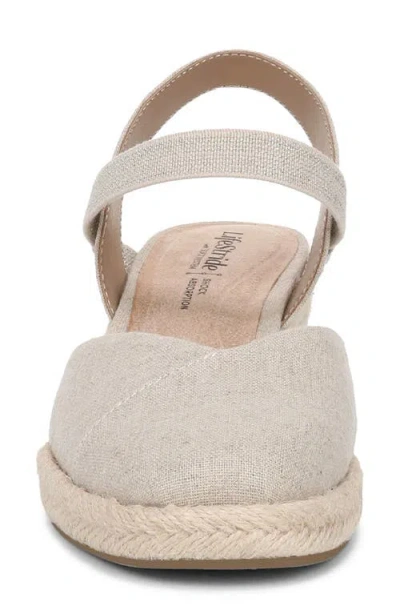 Lifestride Pilar Slingback Espadrille Platform Wedge Sandal In White