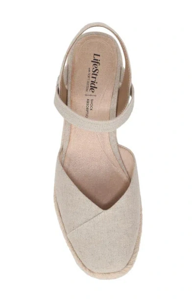 Lifestride Pilar Slingback Espadrille Platform Wedge Sandal In White