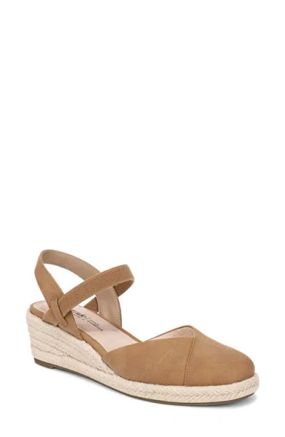 Lifestride Pilar Slingback Espadrille Platform Wedge Sandal In Brown