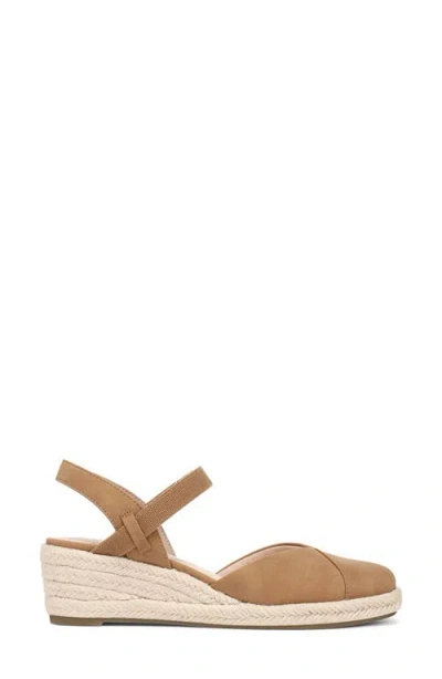 Lifestride Pilar Slingback Espadrille Platform Wedge Sandal In Brown