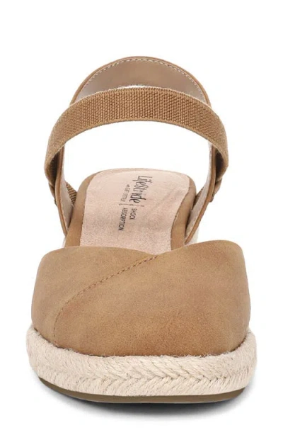 Lifestride Pilar Slingback Espadrille Platform Wedge Sandal In Brown