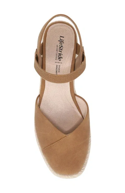 Lifestride Pilar Slingback Espadrille Platform Wedge Sandal In Brown