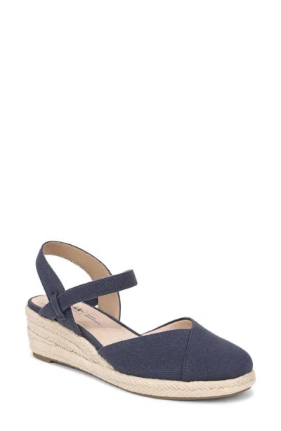Lifestride Pilar Slingback Espadrille Platform Wedge Sandal In Blue