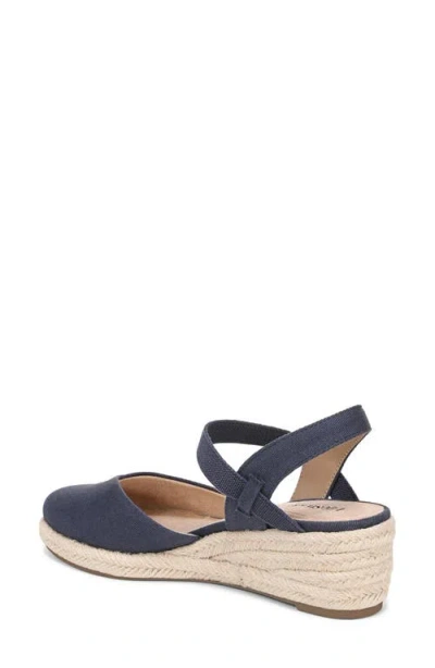 Lifestride Pilar Slingback Espadrille Platform Wedge Sandal In Blue