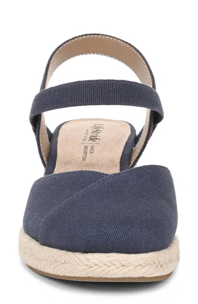 Lifestride Pilar Slingback Espadrille Platform Wedge Sandal In Blue