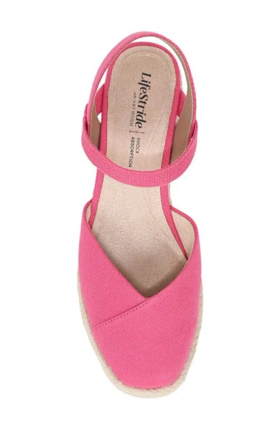 Lifestride Pilar Slingback Espadrille Platform Wedge Sandal In Pink