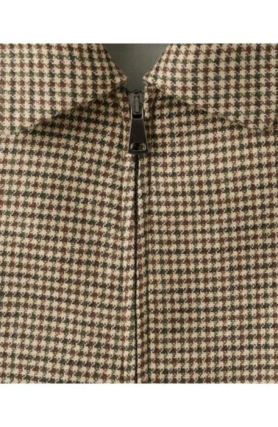 Mango Gina Houndstooth Microcheck Jacket In Brown