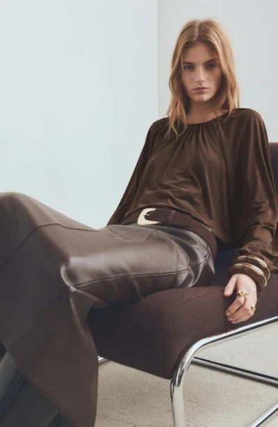 Mango Gadea Knit Top In Brown
