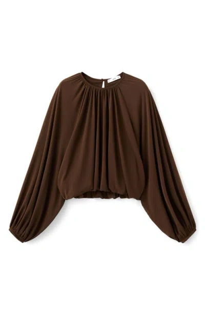 Mango Gadea Knit Top In Brown