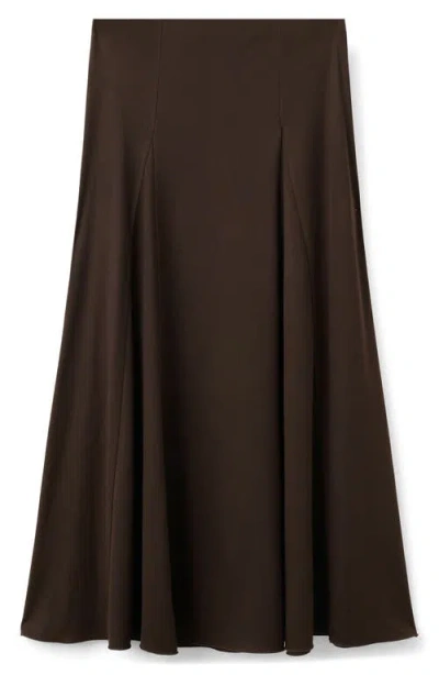 Mango Odette Godet Pleat Skirt In Brown