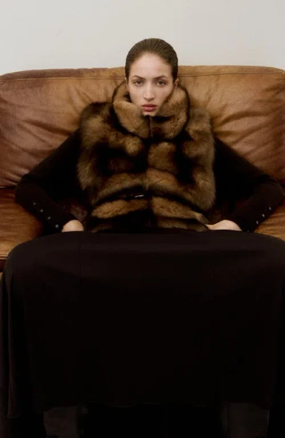 Mango Odette Godet Pleat Skirt In Brown