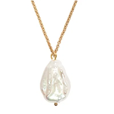 Uchi And Soto Women's Gold / White Shinju Gold Baroque Pearl Pendant In Gold