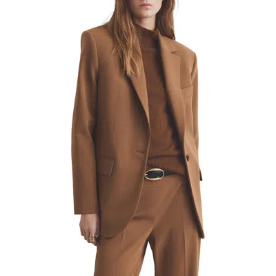 Mango Milano Blazer In Brown