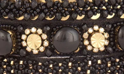 Deepa Gurnani Reed Bead & Crystal Bracelet In Brown